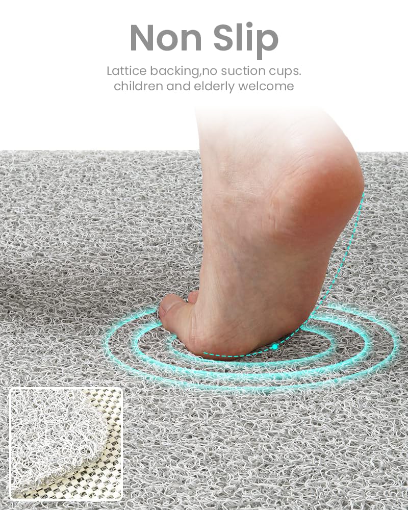 HASTHIP Non Slip Shower Mat, 23.6 x 23.6 inch Quick Drying PVC Loofah Bathmat, Easy Cleaning Shower Floor Mat for Shower, Tub, Bathroom, Wet Areas HASTHIP Non Slip Shower Mat, 23.6 x 23.6 inch Quick Drying PVC Loofah Bathmat, Easy Cleaning Shower Floor Mat for Shower, Tub, Bathroom, Wet Areas